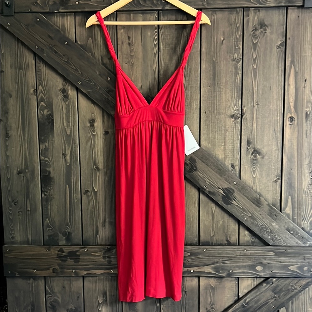 Tufi Duek NWT Red Viscose Silk Bodycon Slip Dress XS luxury designer